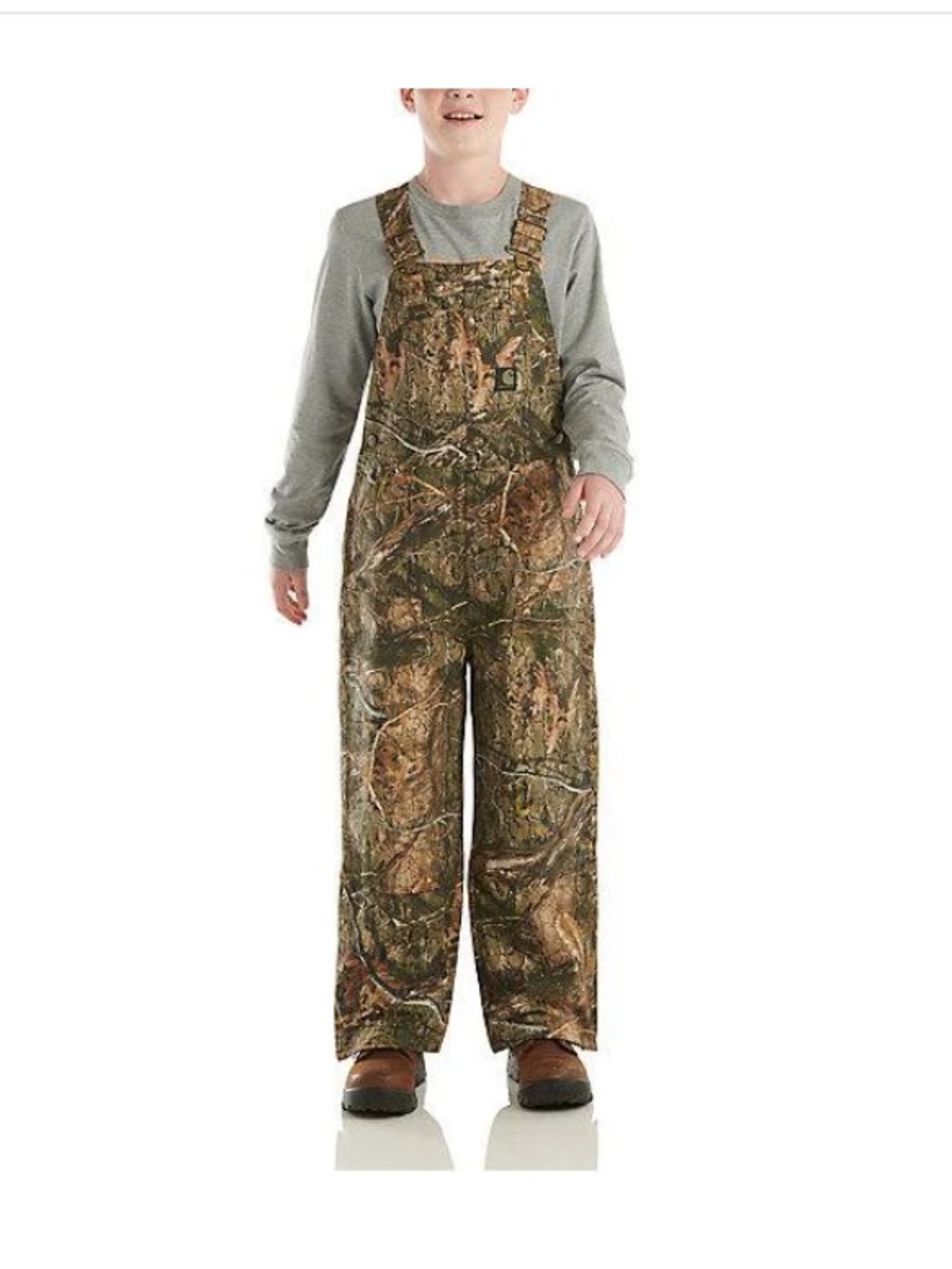 Carhartt Boys' Loose Fit Canvas Insulated Bib Overalls. Size 10
